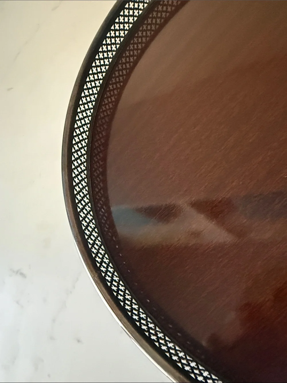 Vintage Formica Bar Tray Silver Plate